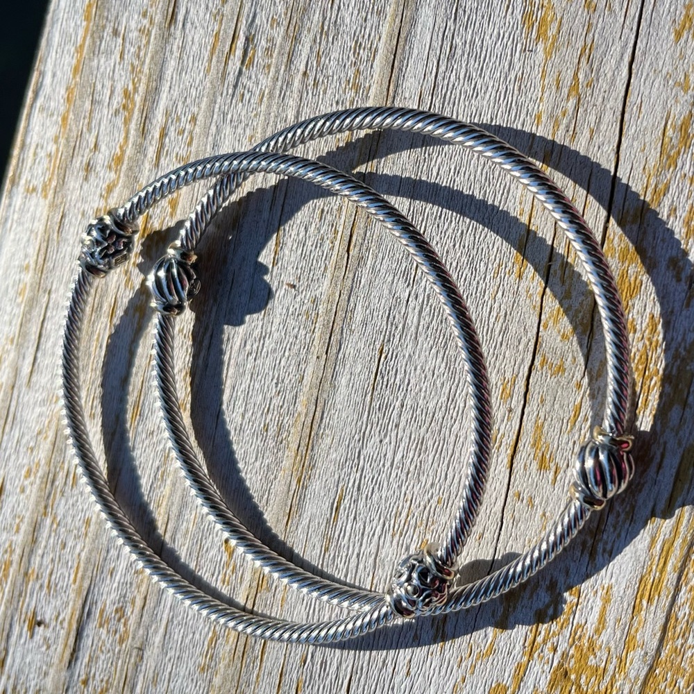 Set of 2 John Medeiros Two-Tone Bangle Bracelets
